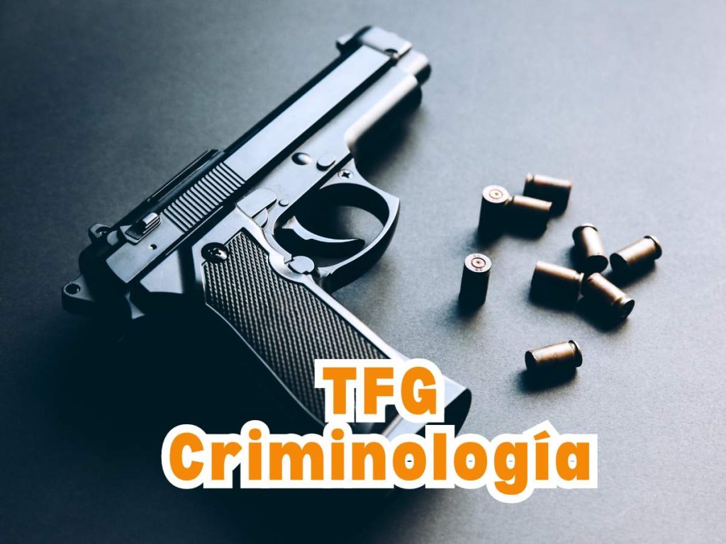 Imagen de una pistola y balas simbolizando temas de criminología para TFG