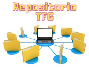 Esquema digital que muestra carpetas conectadas a una computadora representando un repositorio TFG.