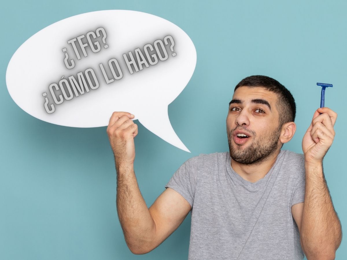 Hombre reflexionando sobre qué es un TFG y cómo elaborarlo